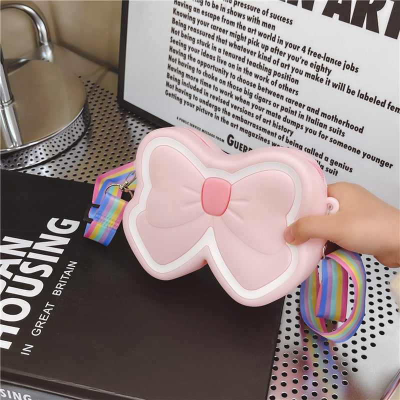 Wholesale Kids Double Sided Butterfly Silicone Messenger Bag